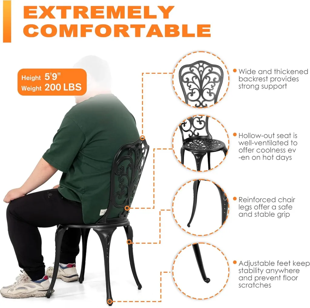 NUU GARDEN 3 Piece Bistro Set