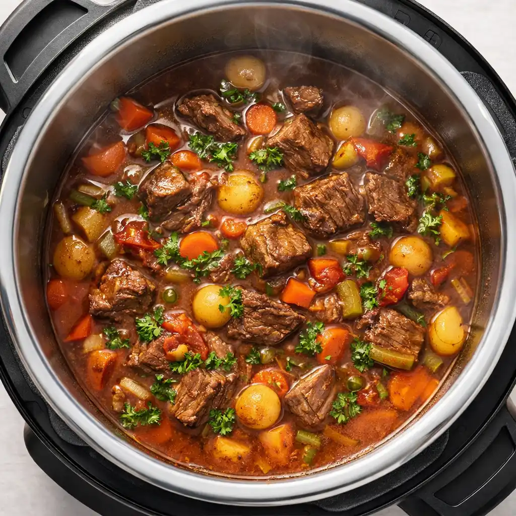 Instant Pot Duo Plus 9-in-1 pressure cooker on a kitchen counter